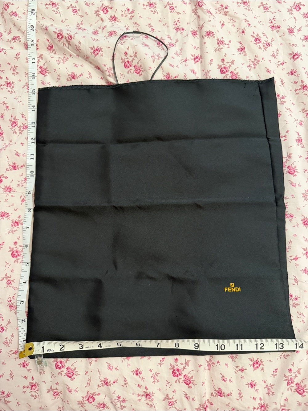 Fendi Black Dust Bag with Small Gold Logo